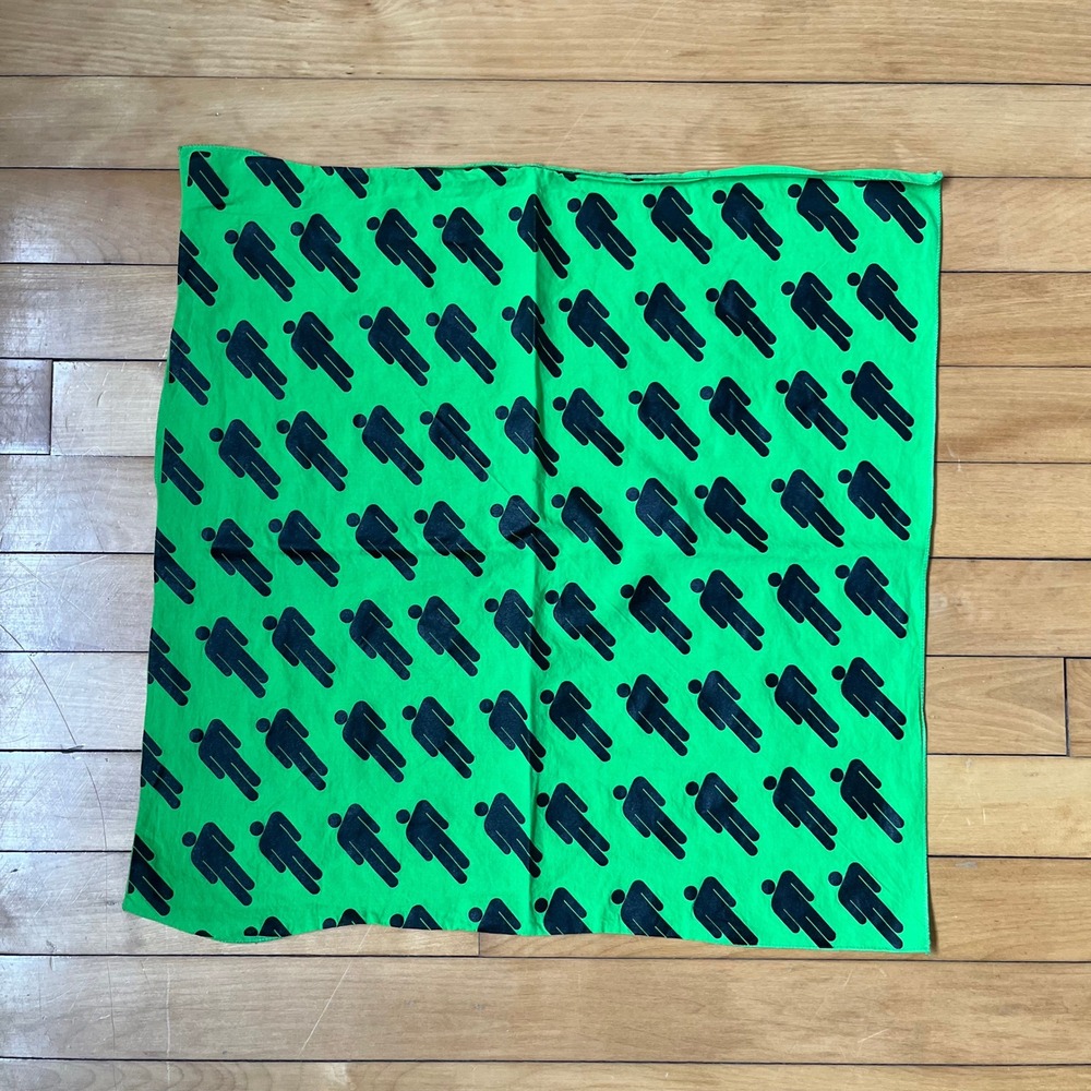 Billie Eilish Blohsh Logo Bandana Neon Green Black All Over Print Music Merch